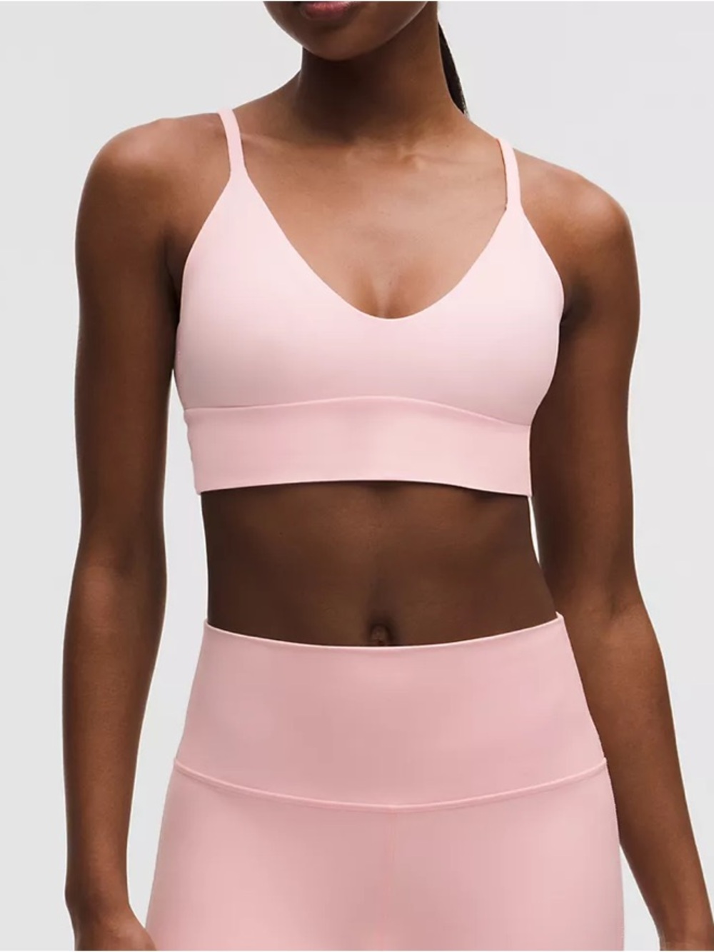 Lululemon Focuser V-Neck Bra C/D Pink Pearl Medium M NWT Yoga Sports Bra*H18